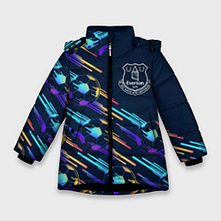 Куртка зимняя для девочки Everton градиентные мячи, цвет: 3D-черный