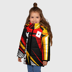 Куртка зимняя для девочки Роблокс - спортивная абстрация, цвет: 3D-черный — фото 2