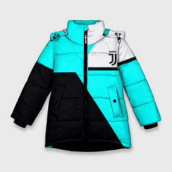 Куртка зимняя для девочки Juventus sport geometry fc, цвет: 3D-черный