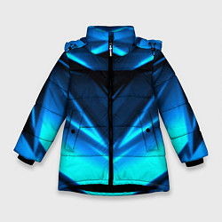 Куртка зимняя для девочки Geometry stripes неон, цвет: 3D-черный