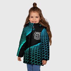Куртка зимняя для девочки Bayer 04 football net, цвет: 3D-черный — фото 2