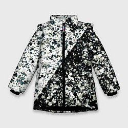 Зимняя куртка для девочки Абстрактный чёрно-белый пятнистый