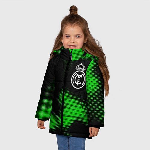 Зимняя куртка для девочки Real Madrid sport halftone / 3D-Черный – фото 3