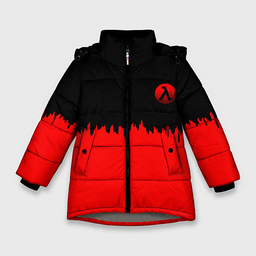 Зимняя куртка для девочки Half life logo pattern steel / 3D-Светло-серый – фото 1