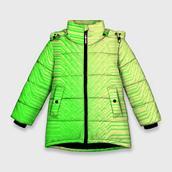 Зимняя куртка для девочки Зелёные градиентные линии