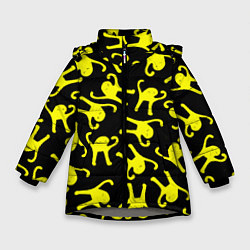 Куртка зимняя для девочки Ъуъ съука pattern mem, цвет: 3D-светло-серый