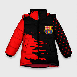 Куртка зимняя для девочки Barcelona краски спорт, цвет: 3D-красный