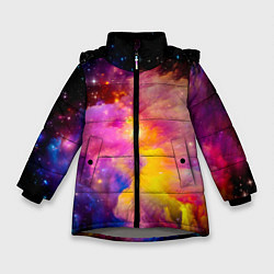 Куртка зимняя для девочки Космическое пространство, цвет: 3D-светло-серый
