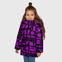 Куртка зимняя для девочки Bon Jovi neon pink rock, цвет: 3D-светло-серый — фото 2