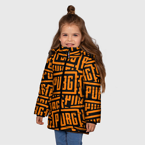 Зимняя куртка для девочки PUBG pattern game / 3D-Светло-серый – фото 3