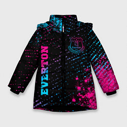 Куртка зимняя для девочки Everton - neon gradient вертикально, цвет: 3D-черный