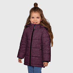 Куртка зимняя для девочки Текстура бордовый, цвет: 3D-черный — фото 2