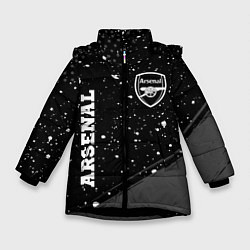 Куртка зимняя для девочки Arsenal sport на темном фоне вертикально, цвет: 3D-черный