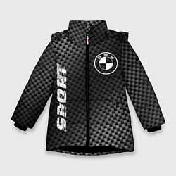 Куртка зимняя для девочки BMW sport carbon, цвет: 3D-черный