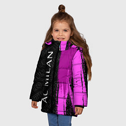 Куртка зимняя для девочки AC Milan pro football по-вертикали, цвет: 3D-черный — фото 2