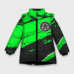Куртка зимняя для девочки Leicester City sport green, цвет: 3D-черный