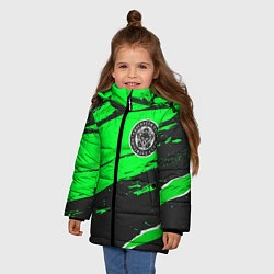 Куртка зимняя для девочки Leicester City sport green, цвет: 3D-черный — фото 2