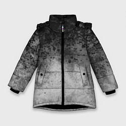 Зимняя куртка для девочки Абстракция - серые чернила