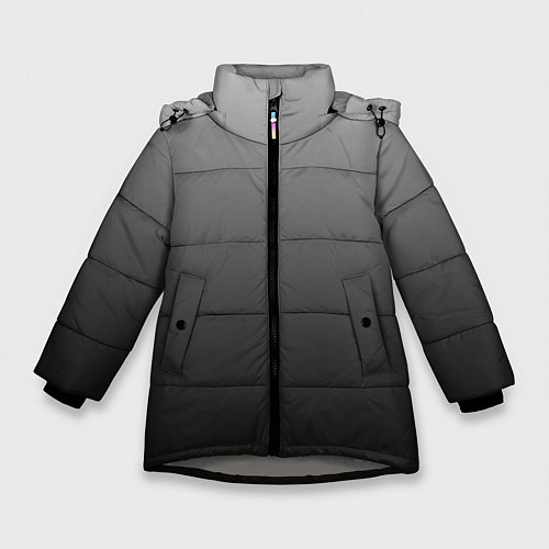 Зимняя куртка для девочки От серого к черному оттенки серого / 3D-Светло-серый – фото 1