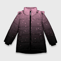 Куртка зимняя для девочки Градиент тёмный розовый брызги, цвет: 3D-черный