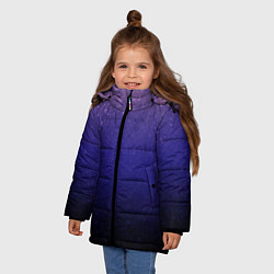 Куртка зимняя для девочки Розово-сине-чёрный градиент абстрактный, цвет: 3D-черный — фото 2