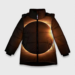 Куртка зимняя для девочки Полнолуние, цвет: 3D-черный