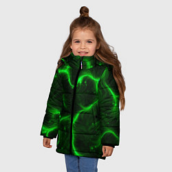 Куртка зимняя для девочки Светящиеся волосяной узор, цвет: 3D-черный — фото 2