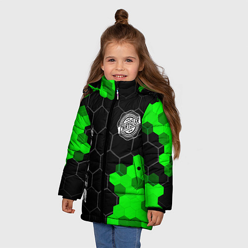 Зимняя куртка для девочки Chrysler green sport hexagon / 3D-Черный – фото 3