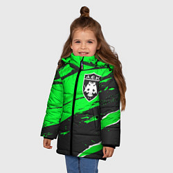 Куртка зимняя для девочки AEK Athens sport green, цвет: 3D-черный — фото 2