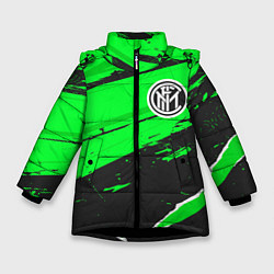 Куртка зимняя для девочки Inter sport green, цвет: 3D-черный