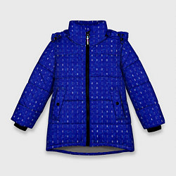 Куртка зимняя для девочки Ультрамарин мелкие полосочки, цвет: 3D-светло-серый