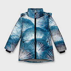 Куртка зимняя для девочки Японский шибори абстракция, цвет: 3D-светло-серый