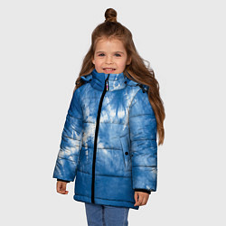 Куртка зимняя для девочки Японский тай-дай абстракция, цвет: 3D-черный — фото 2