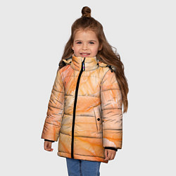 Куртка зимняя для девочки Мандарин абстракция акварель, цвет: 3D-черный — фото 2
