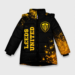 Зимняя куртка для девочки Leeds United - gold gradient вертикально