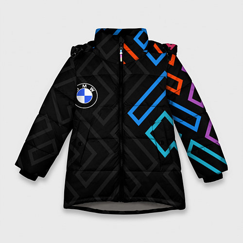 Зимняя куртка для девочки BMW brand color carbon / 3D-Светло-серый – фото 1