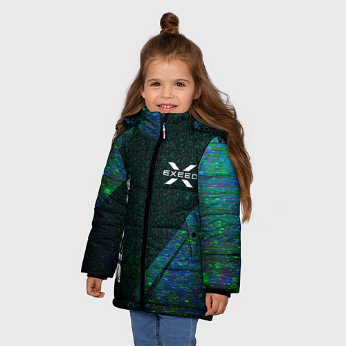 Зимняя куртка для девочки Exeed sport glitch blue / 3D-Черный – фото 3
