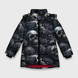 Куртка зимняя для девочки Пепельное поле, цвет: 3D-красный