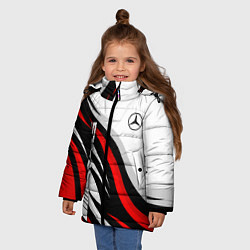 Куртка зимняя для девочки Mercedes benz AMG - белый с красным, цвет: 3D-светло-серый — фото 2