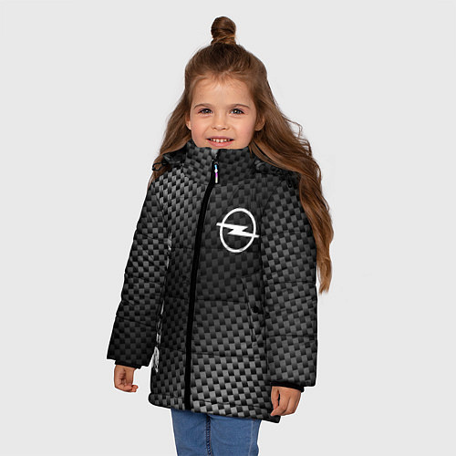 Зимняя куртка для девочки Opel sport carbon / 3D-Черный – фото 3