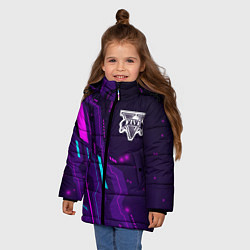 Куртка зимняя для девочки GTA neon gaming, цвет: 3D-черный — фото 2