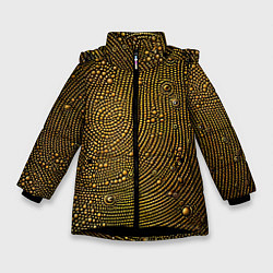 Куртка зимняя для девочки Золотые камушки, цвет: 3D-черный