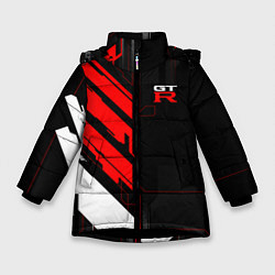 Куртка зимняя для девочки Nissan GTR - Cyber, цвет: 3D-черный
