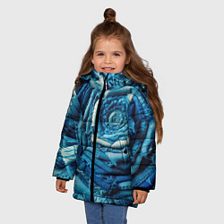 Куртка зимняя для девочки Джинсовая роза - нейросеть, цвет: 3D-черный — фото 2