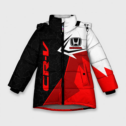 Зимняя куртка для девочки Honda CR-V - sport uniform / 3D-Светло-серый – фото 1