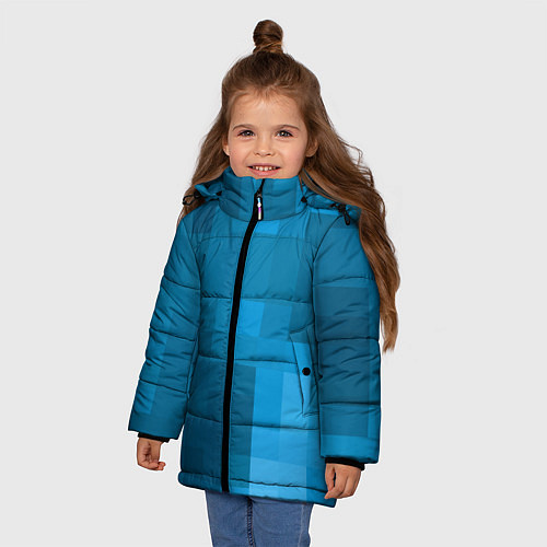 Зимняя куртка для девочки Minecraft water cubes / 3D-Черный – фото 3