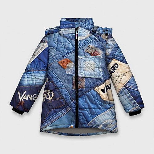 Зимняя куртка для девочки Vanguard jeans patchwork - ai art / 3D-Светло-серый – фото 1