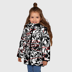 Куртка зимняя для девочки Графика, цвет: 3D-черный — фото 2