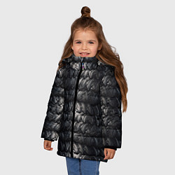 Куртка зимняя для девочки Ретро коричневая броня, цвет: 3D-светло-серый — фото 2