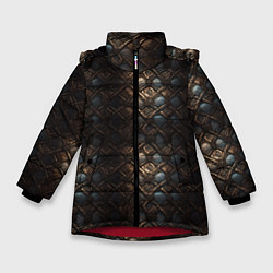 Зимняя куртка для девочки Классическая старая броня текстура